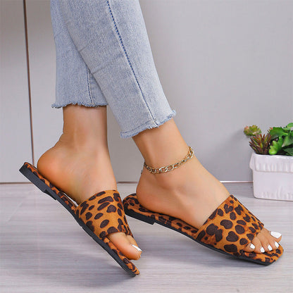 Pantoffel mit Leopardenmuster für Damen