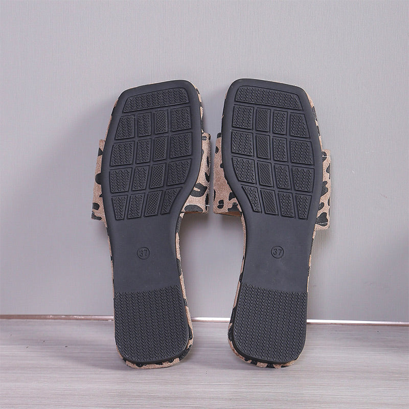 Pantoffel mit Leopardenmuster für Damen