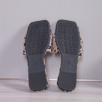 Pantoffel mit Leopardenmuster für Damen