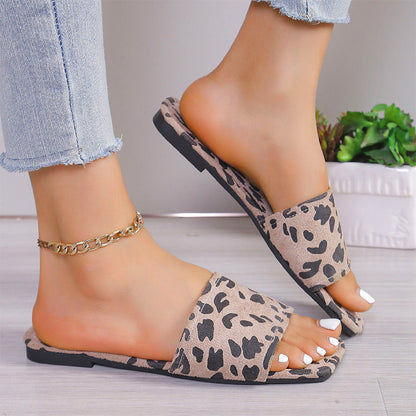 Pantoffel mit Leopardenmuster für Damen