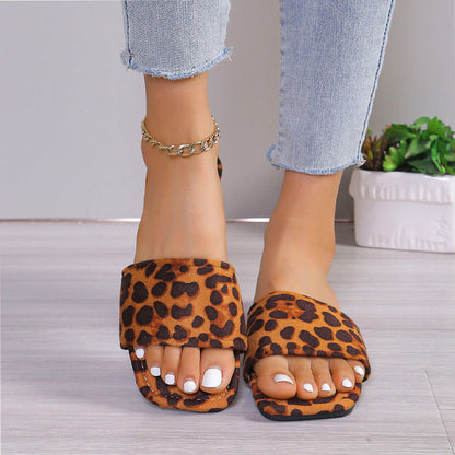 Pantoffel mit Leopardenmuster für Damen