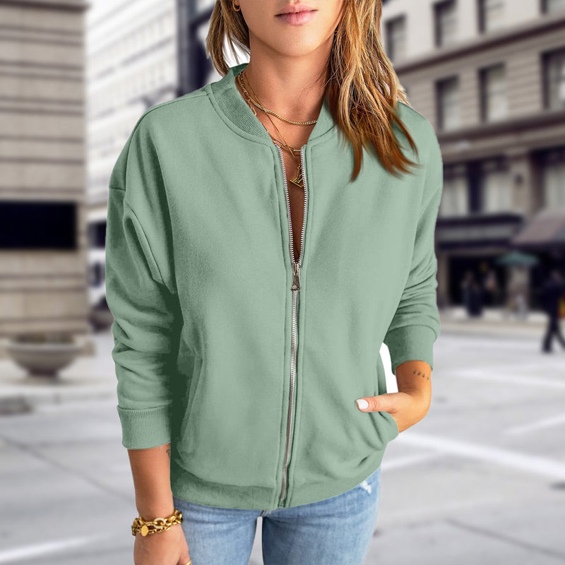 Lässige Jacke mit Reißverschluss für Frauen