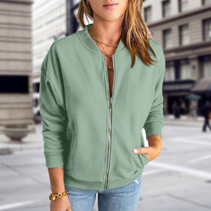 Lässige Jacke mit Reißverschluss für Frauen