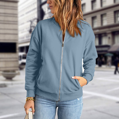 Lässige Jacke mit Reißverschluss für Frauen