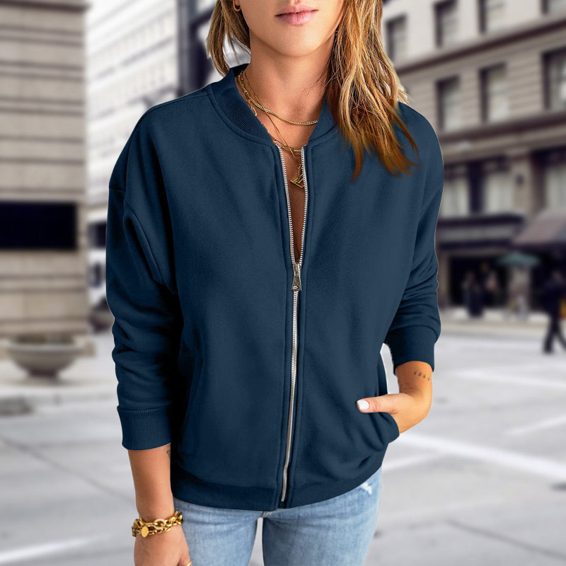 Lässige Jacke mit Reißverschluss für Frauen