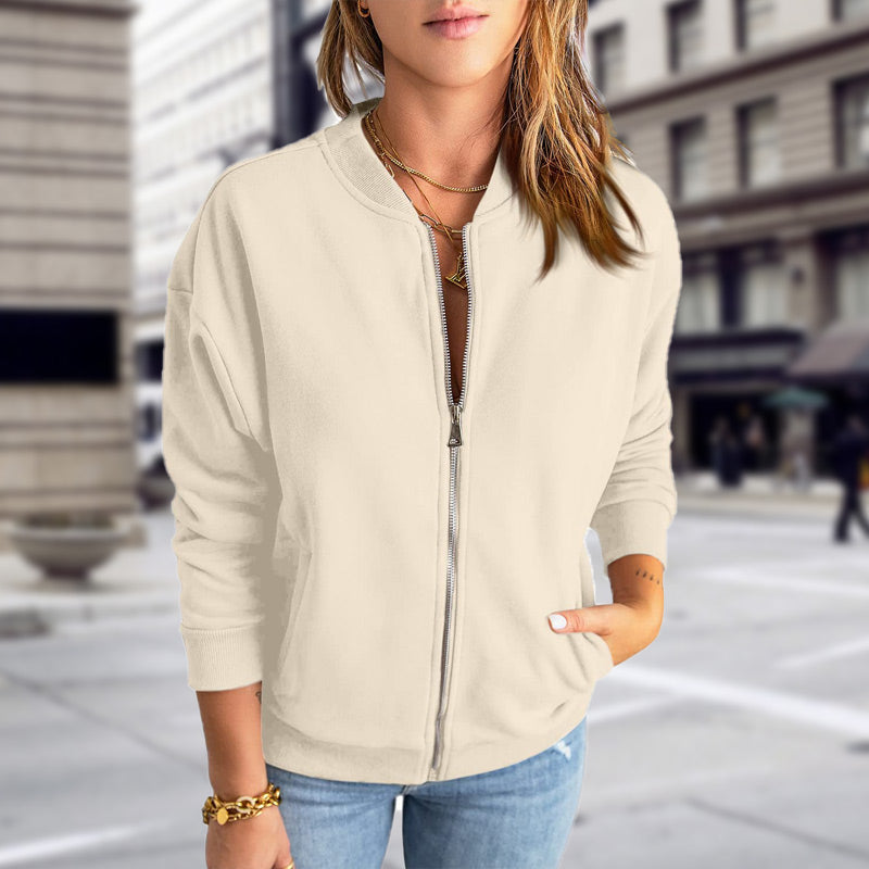 Lässige Jacke mit Reißverschluss für Frauen