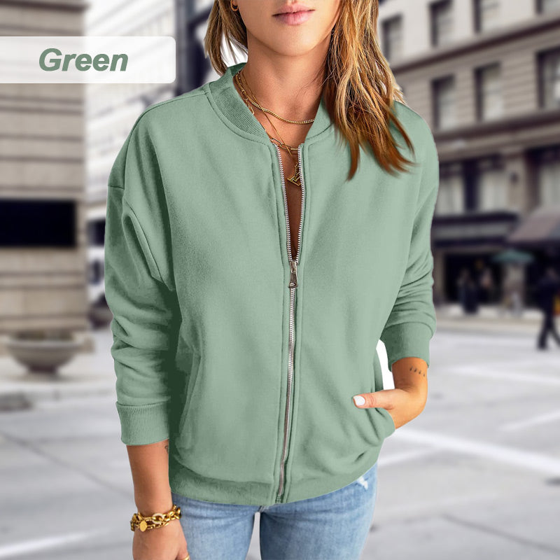 Lässige Jacke mit Reißverschluss für Frauen