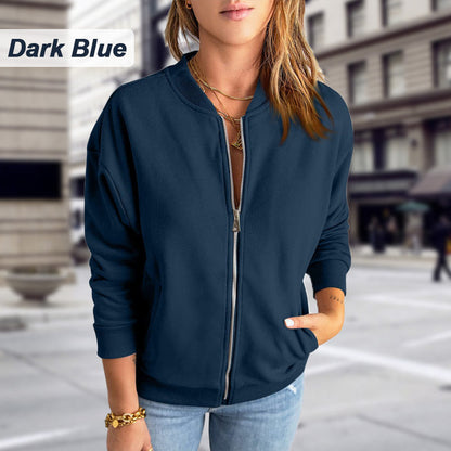 Lässige Jacke mit Reißverschluss für Frauen