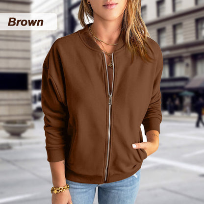 Lässige Jacke mit Reißverschluss für Frauen