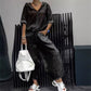 Zweiteiliges Set aus lässigem Oberteil und Hose für Damen