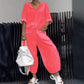 Zweiteiliges Set aus lässigem Oberteil und Hose für Damen