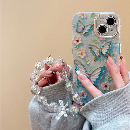 Handyhülle mit Ölgemälde Blume Schmetterling für iPhone