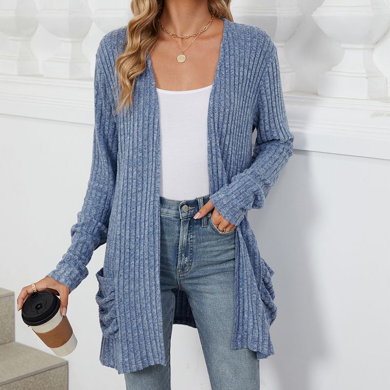 Gemütliche Herbst-Rippenstrickjacke für Damen