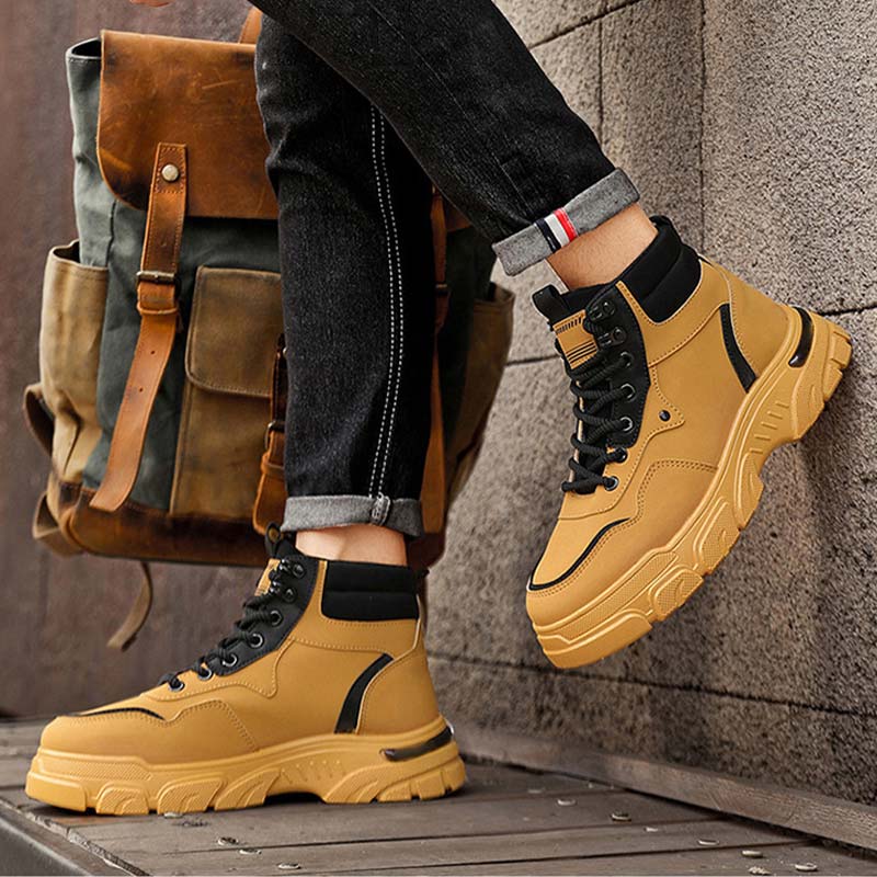 Trendige atmungsaktive Herrenstiefel aus rutschfestem Kunstleder