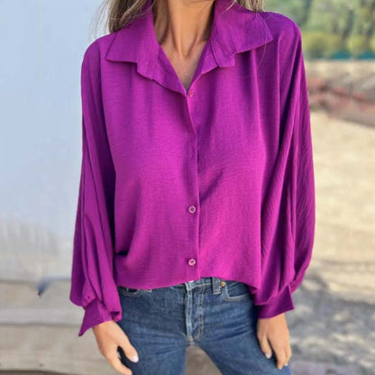 🔥HEISSER VERKAUF 49% - Elegantes einfarbiges Button-Up-Hemd für Damen