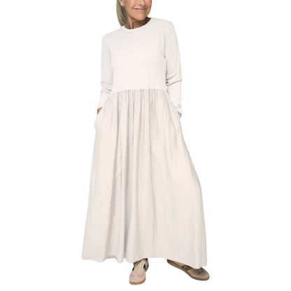 Fließendes Midi-Strickkleid mit langen Ärmeln