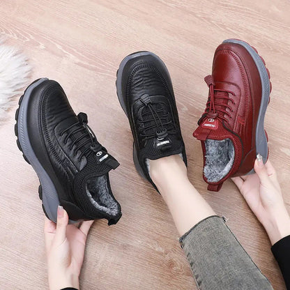 Dicke Damen Freizeitschuhe für Herbst und Winter mit weichen rutschfesten Sohlen