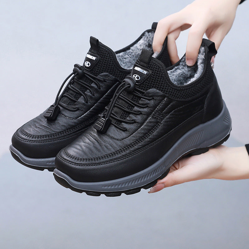 Dicke Damen Freizeitschuhe für Herbst und Winter mit weichen rutschfesten Sohlen
