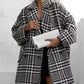 Damen Klassisch Kariert Muster Lose Lässige Jacke Mantel
