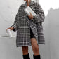 Damen Klassisch Kariert Muster Lose Lässige Jacke Mantel
