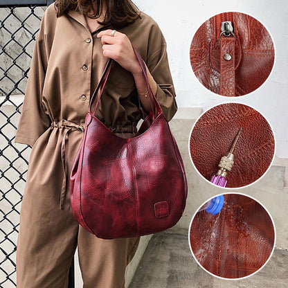 🌸Herbstschlussverkauf🌸Zeitlich begrenzt 52% RABATT💕Damen-Umhängetasche aus weichem Leder im Retro-Stil mit großem Fassungsvermögen