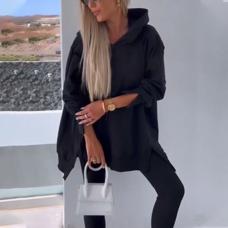 2-teiliges Set mit Kapuzen-Sweatshirt und Jogging-Leggings