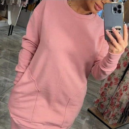 66%Rabatt🔥Pulloverkleid mit Rundhalsausschnitt und langen Ärmeln für Damen