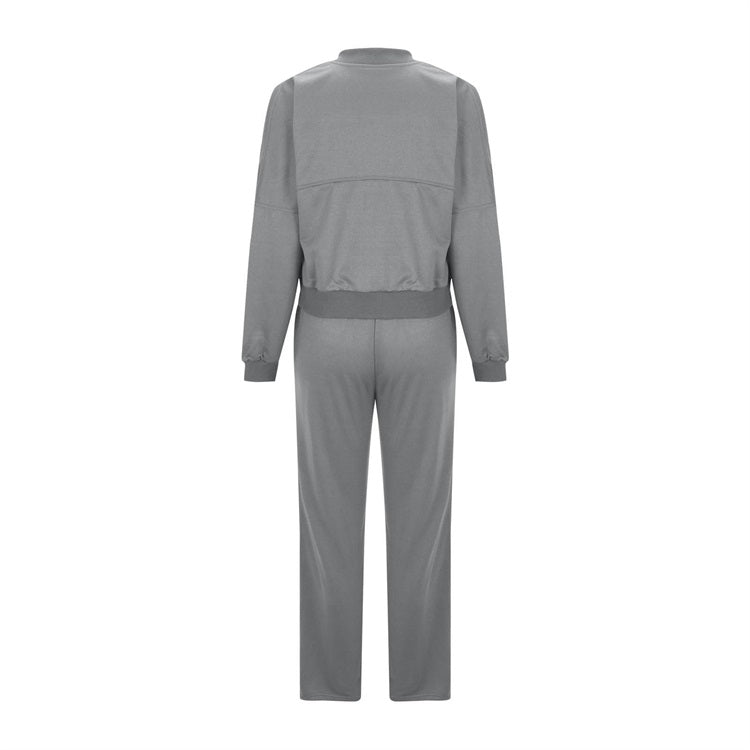 59% Rabatt🔥Zweiteiliges Damen-Set mit Langarm-Reißverschluss, Mantel und Kordelzug, Jogginghose