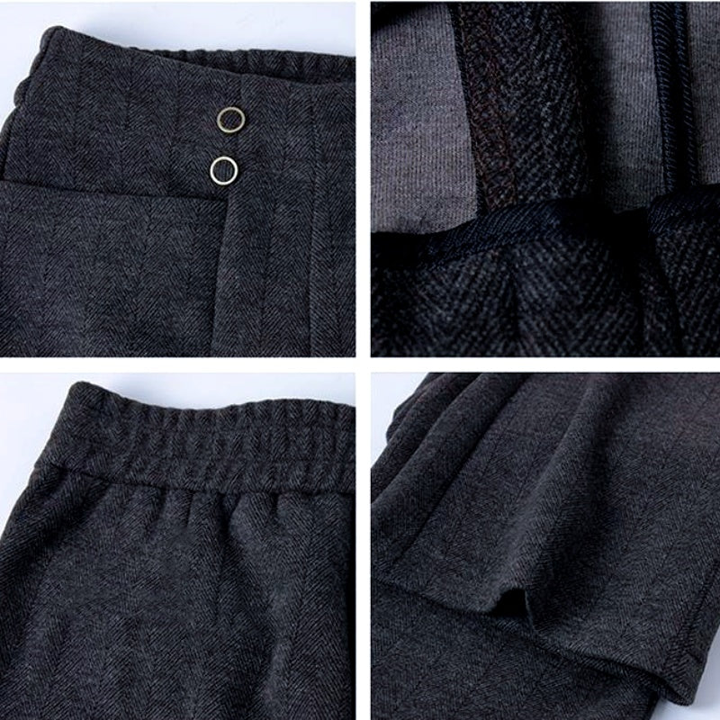 Verdickte, lässige, leicht ausgestellte, gerade Hose für Frauen