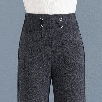 Verdickte, lässige, leicht ausgestellte, gerade Hose für Frauen