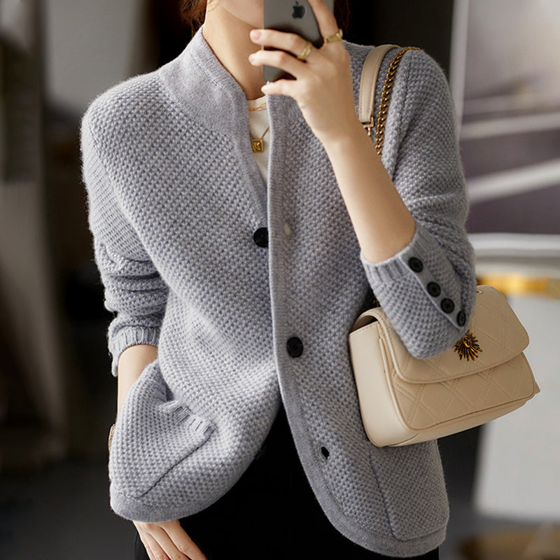 [Das beste Geschenk für sie]Damen Strickjacke mit Knopf