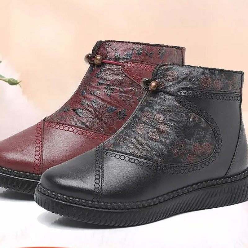 Wärmende und bequeme Damenstiefel mit Reißverschluss