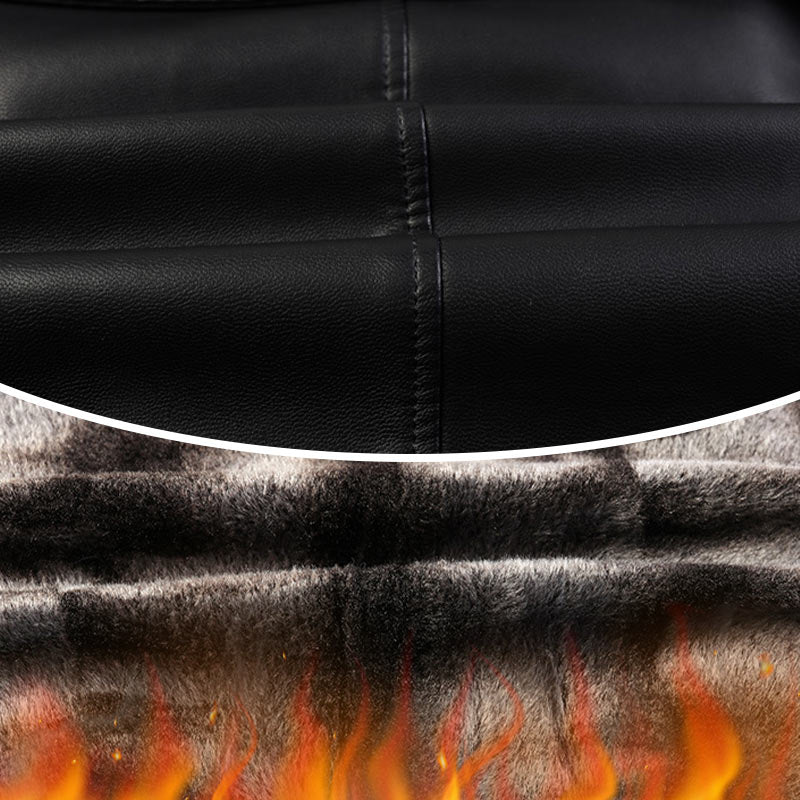 Zweireihiger Trenchcoat aus PU-Leder für Herren