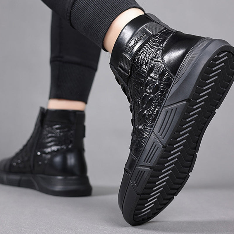 Wasserdichte warme Kunstleder-Schneestiefel für Männer