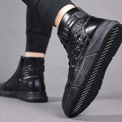 Wasserdichte warme Kunstleder-Schneestiefel für Männer