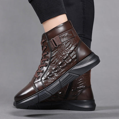 Wasserdichte warme Kunstleder-Schneestiefel für Männer