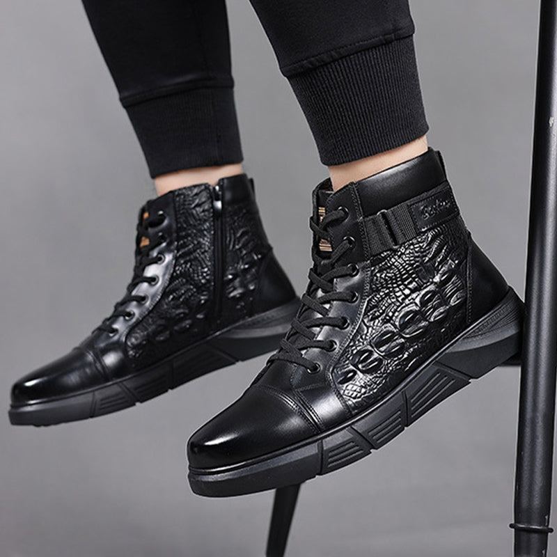 Wasserdichte warme Kunstleder-Schneestiefel für Männer