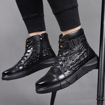 Wasserdichte warme Kunstleder-Schneestiefel für Männer