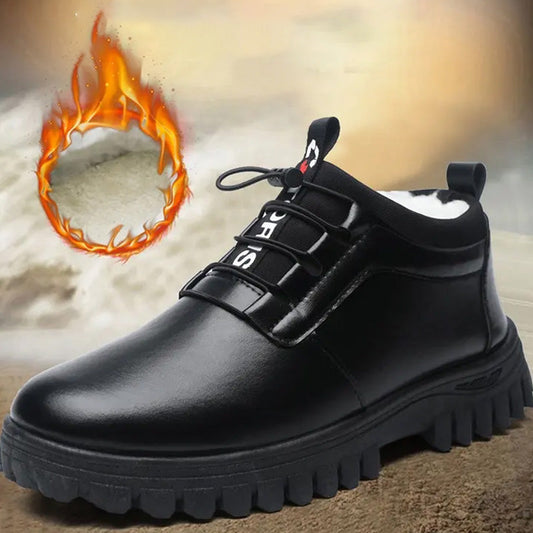 Isolierte Winterschuhe aus Leder mit Kunstplüsch-Futter für Herren