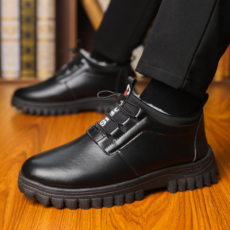 Isolierte Winterschuhe aus Leder mit Kunstplüsch-Futter für Herren