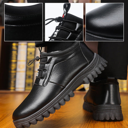 Isolierte Winterschuhe aus Leder mit Kunstplüsch-Futter für Herren
