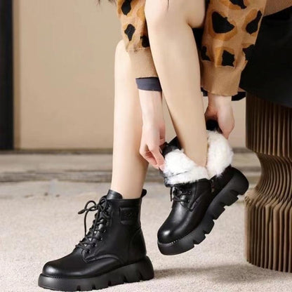 Lässige stilvolle wasserfeste Winterstiefel mit Baumwoll-Plüschfutter für Damen