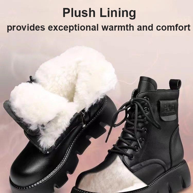 Lässige stilvolle wasserfeste Winterstiefel mit Baumwoll-Plüschfutter für Damen
