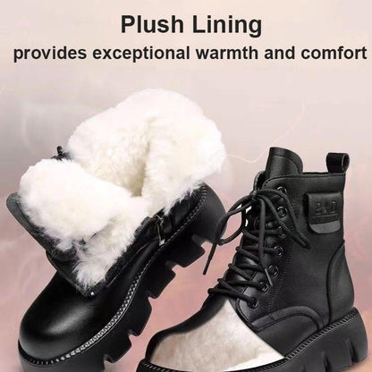 Lässige stilvolle wasserfeste Winterstiefel mit Baumwoll-Plüschfutter für Damen