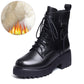 Damen Winterstiefel mit dickem Absatz und warmem Fellfutter