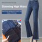 Elastische Fleece-Schlaghose mit hoher Taille