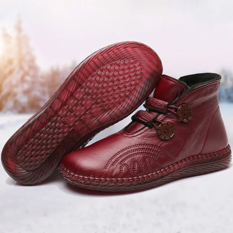 Verdickte, rutschfeste, flache Damenstiefeletten