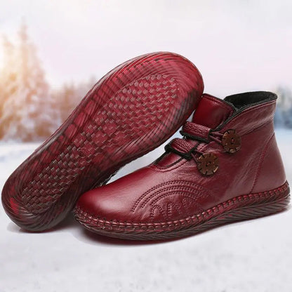 Verdickte, rutschfeste, flache Damenstiefeletten