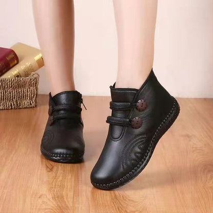 Verdickte, rutschfeste, flache Damenstiefeletten