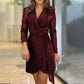 💖Mode Sexy Pailletten feste Farbe taillierte Kleid für Dame